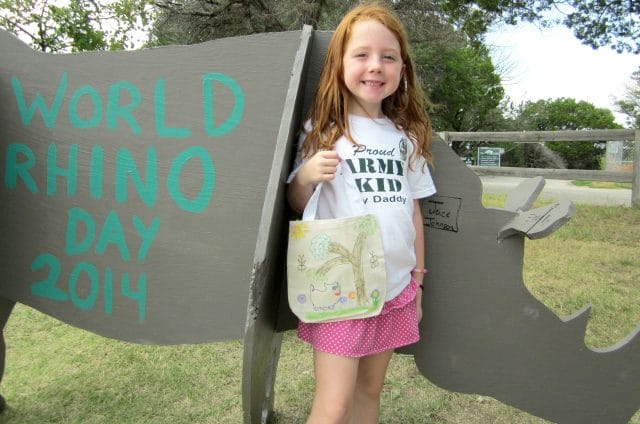 world rhino day little girl